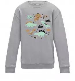Детский Свитшот Dino round Серый меланж фото
