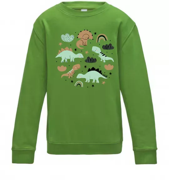 Дитячий світшот Dino round Лаймовий фото