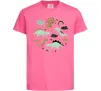 Детская футболка Dino round Ярко-розовый фото