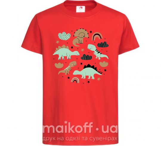 Детская футболка Dino round Красный фото