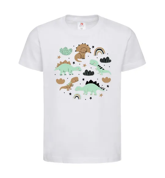 Детская футболка Dino round Белый фото