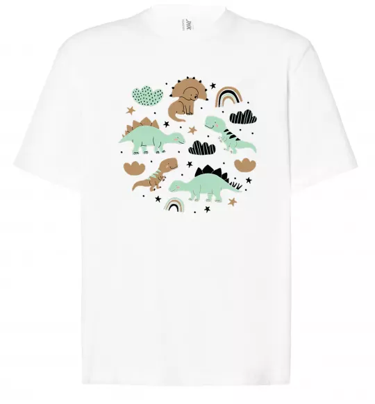 Футболка Оверсайз Dino round Белый фото