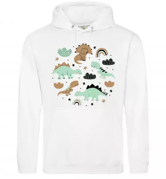 Чоловіча толстовка (худі) Dino round Білий фото