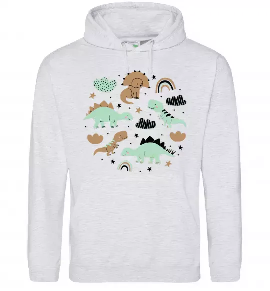 Чоловіча толстовка (худі) Dino round Сірий меланж фото