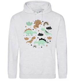 Мужская толстовка (худи) Dino round Серый меланж фото