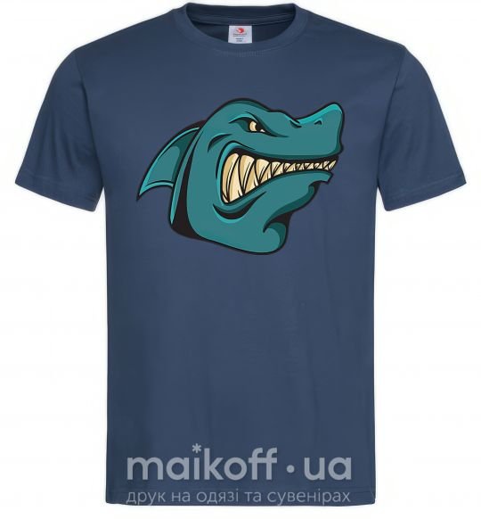 Мужская футболка Злая акула Темно-синий фото