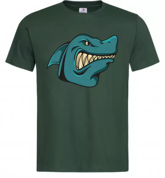 Мужская футболка Зла акула Темно-зеленый фото