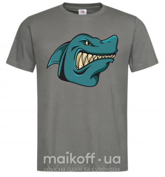 Мужская футболка Злая акула Графит фото
