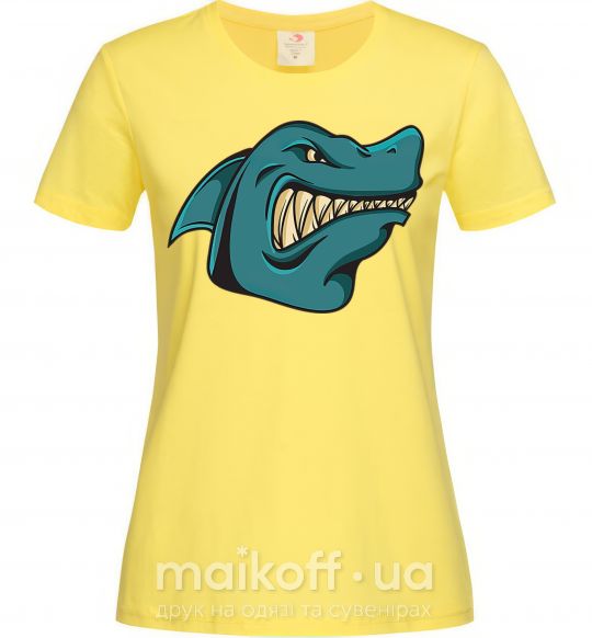 Женская футболка Злая акула Лимонный фото