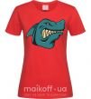 Женская футболка Злая акула Красный фото