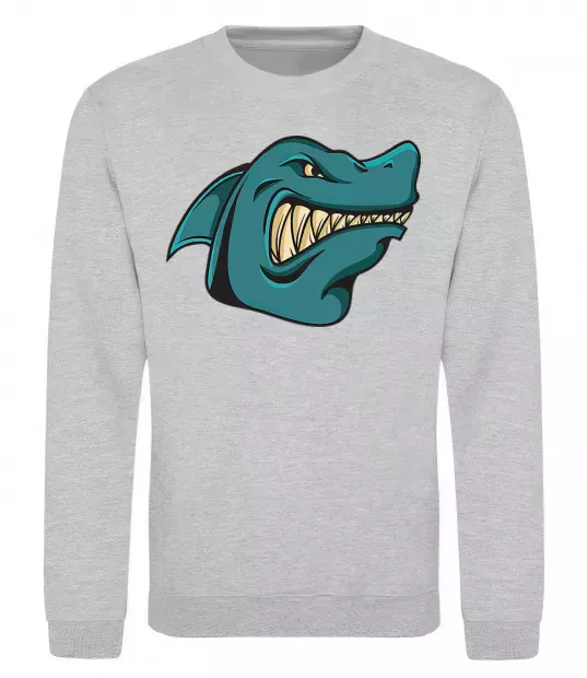 Свитшот Зла акула Серый меланж фото