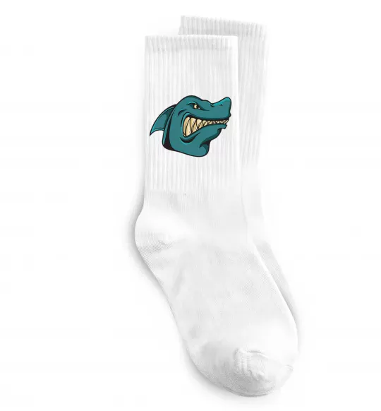 Шкарпетки Зла акула Білий фото