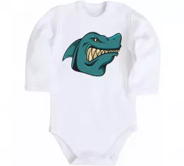 Дитячий бодік Зла акула Білий фото