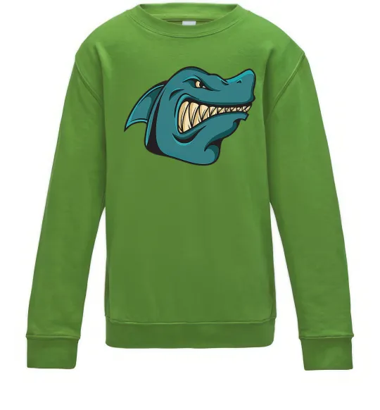 Детский Свитшот Зла акула Лаймовый фото