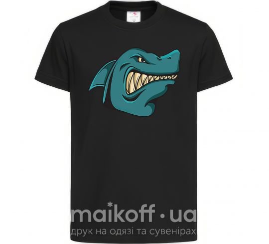 Дитяча футболка Злая акула Чорний фото