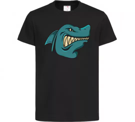 Дитяча футболка Зла акула Чорний фото