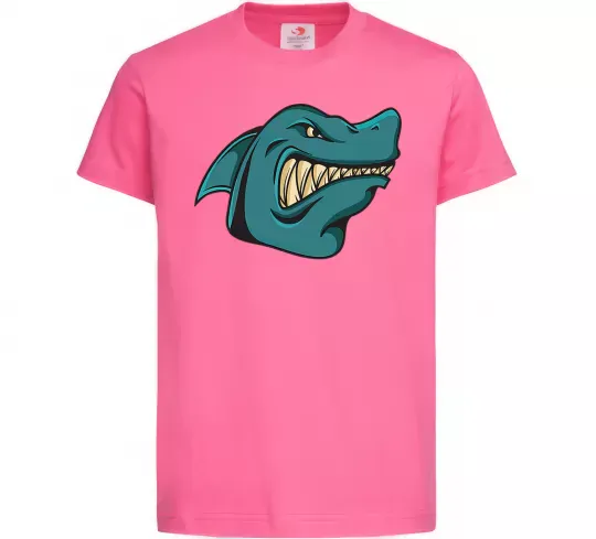 Дитяча футболка Зла акула Яскраво-рожевий фото