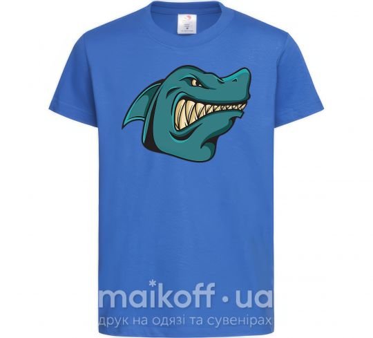 Детская футболка Злая акула Ярко-синий фото