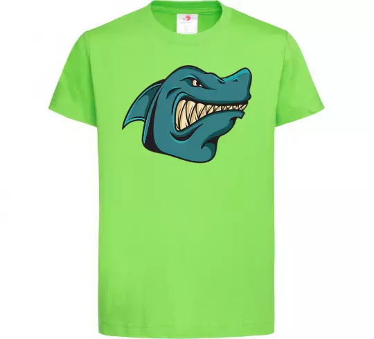 Дитяча футболка Зла акула Лаймовий фото