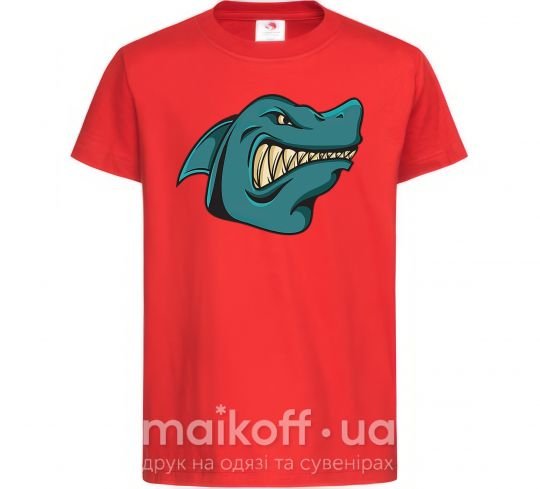 Детская футболка Злая акула Красный фото