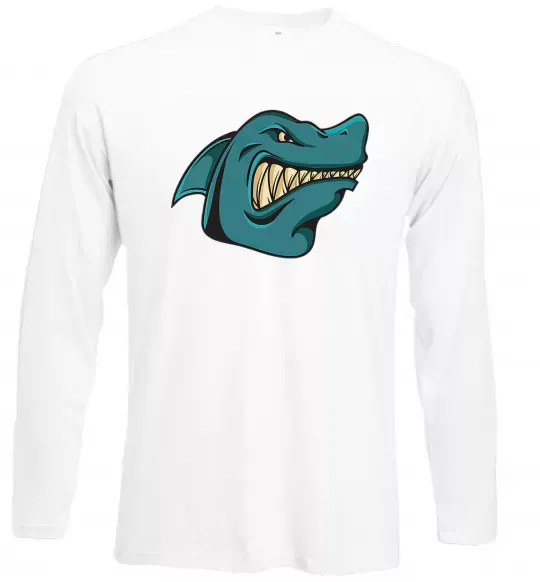 Лонгслив Зла акула Белый фото