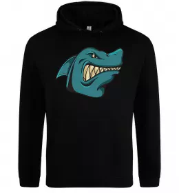 Мужская толстовка (худи) Зла акула Черный фото