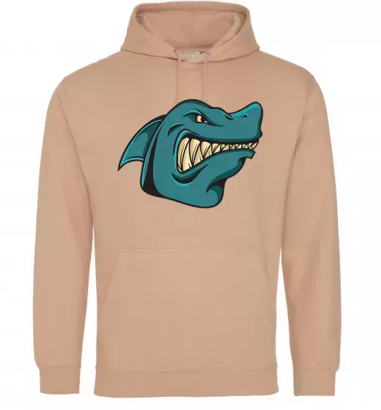 Мужская толстовка (худи) Зла акула Песочный фото
