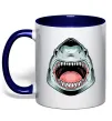 Чашка с цветной ручкой Angry Shark Глубокий темно-синий фото