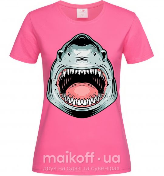 Женская футболка Angry Shark Ярко-розовый фото