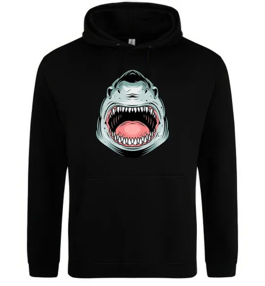 Чоловіча толстовка (худі) Angry Shark Чорний фото