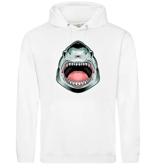 Чоловіча толстовка (худі) Angry Shark Білий фото