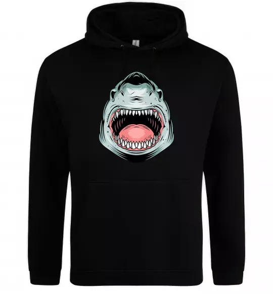 Жіноча толстовка (худі) Angry Shark Чорний фото