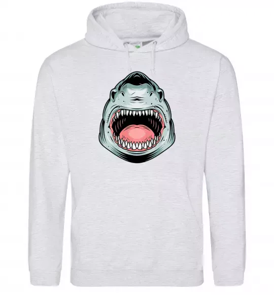 Жіноча толстовка (худі) Angry Shark Сірий меланж фото