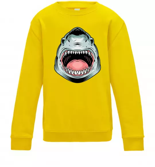 Детский Свитшот Angry Shark Солнечно желтый фото
