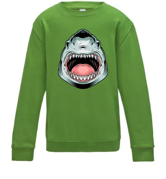 Детский Свитшот Angry Shark Лаймовый фото