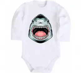 Дитячий бодік Shark is my spirit animal Білий фото Дитячий бодік Shark is my spirit animal Білий фото