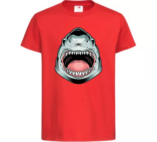 Детская футболка Angry Shark Красный фото