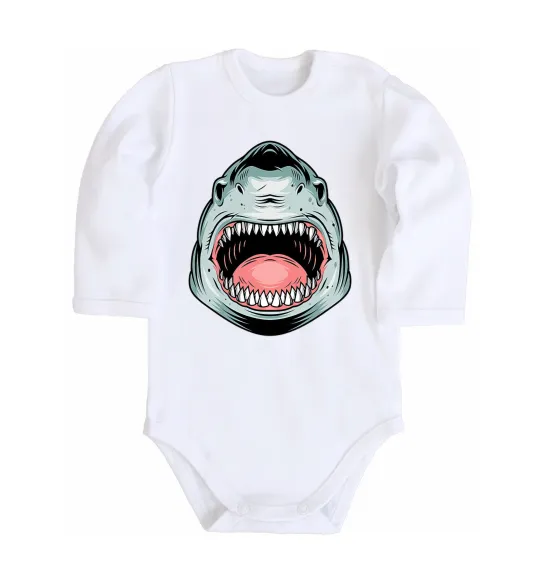 Дитячий бодік Angry Shark Білий фото