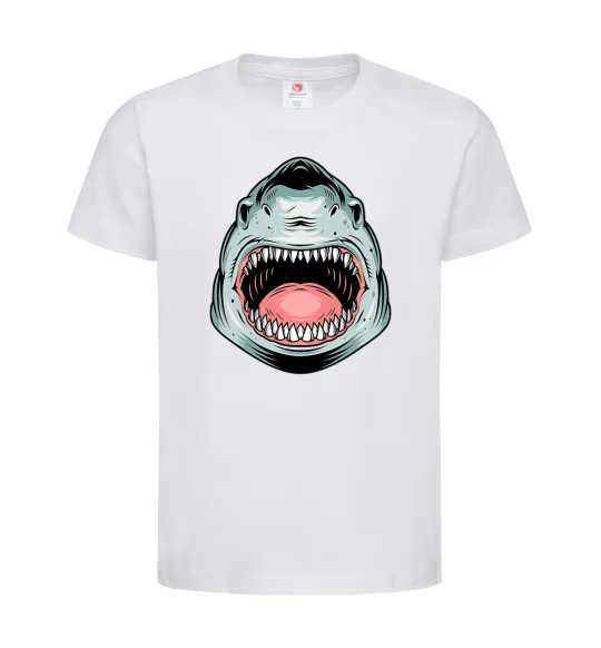 Дитяча футболка Angry Shark Білий фото