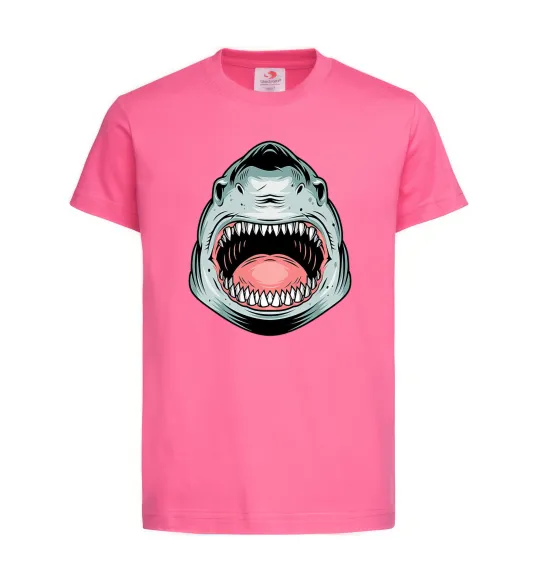 Дитяча футболка Angry Shark Яскраво-рожевий фото