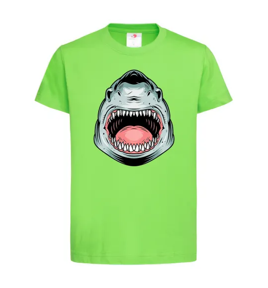 Дитяча футболка Angry Shark Лаймовий фото