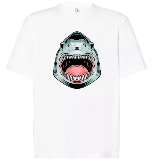 Футболка Оверсайз Angry Shark Білий фото