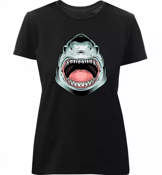 Жіноча преміум футболка Angry Shark Чорний фото