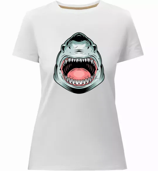 Жіноча преміум футболка Angry Shark Білий фото