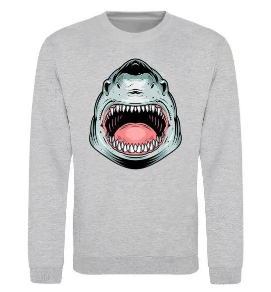 Світшот Angry Shark Сірий меланж фото