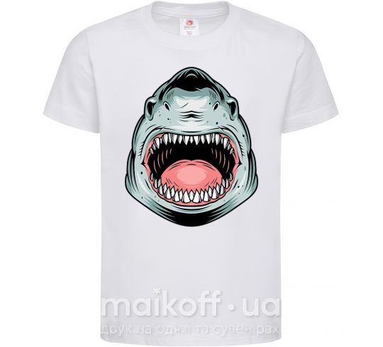 Дитяча футболка Angry Shark Білий фото