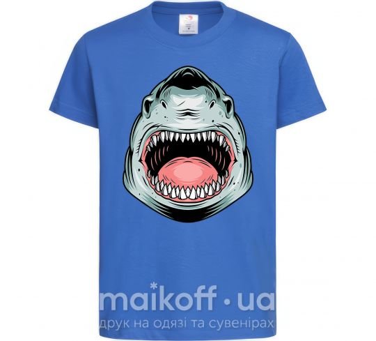 Дитяча футболка Angry Shark Яскраво-синій фото