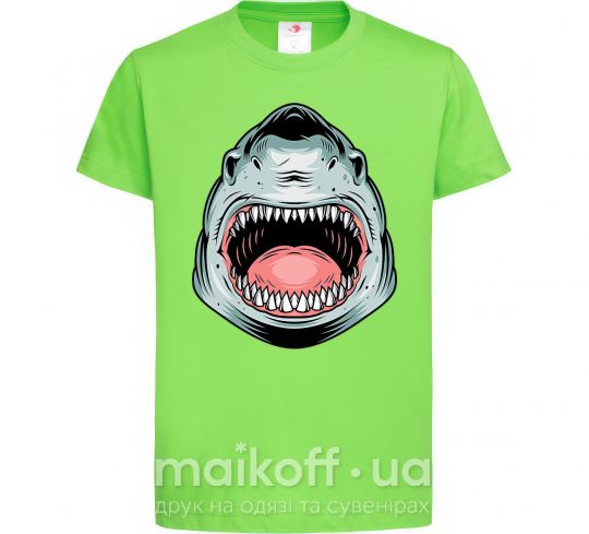 Детская футболка Angry Shark Лаймовый фото