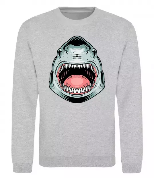 Світшот Angry Shark Сірий меланж фото
