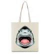 Эко-сумка Angry Shark Бежевый фото